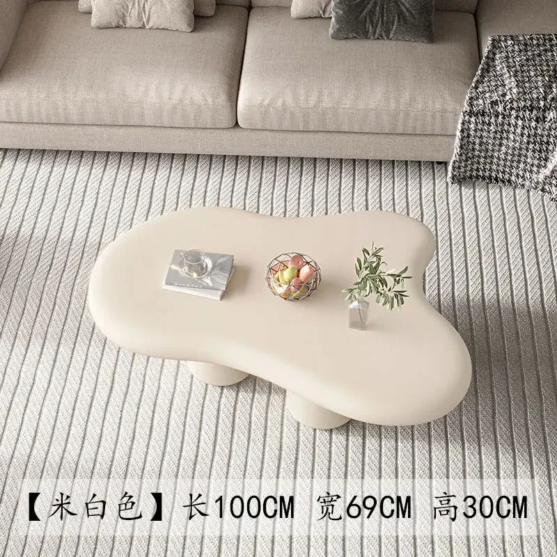 Atmosphere Cream Wind Cloud Blossom Style Living Room Sofa Tea Table Irregular Cloud Table Cute Irregular Indoor Tea Tables