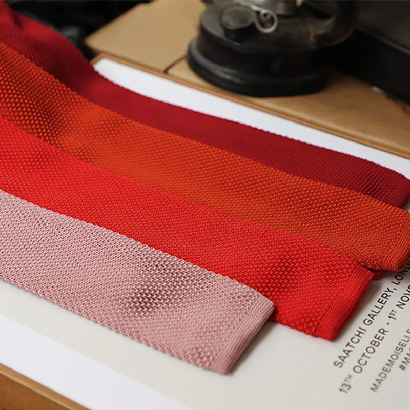 6CM 핑크 레드 니트 넥타이 남성 슬림 패션 넥타이 니트 타이 남녀 웨딩 데일리 캐주얼 넥타이 니트 크라바타