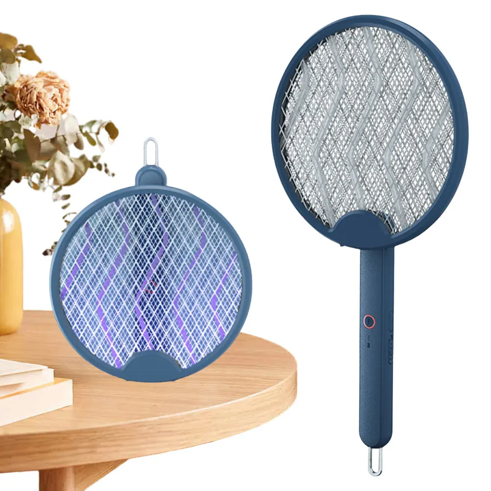 

Foldable Handheld Insect Fly Swatter Racket with UV Light USB Rechargeable Power Grid Electric Mosquito Swatter for Home Outdoor