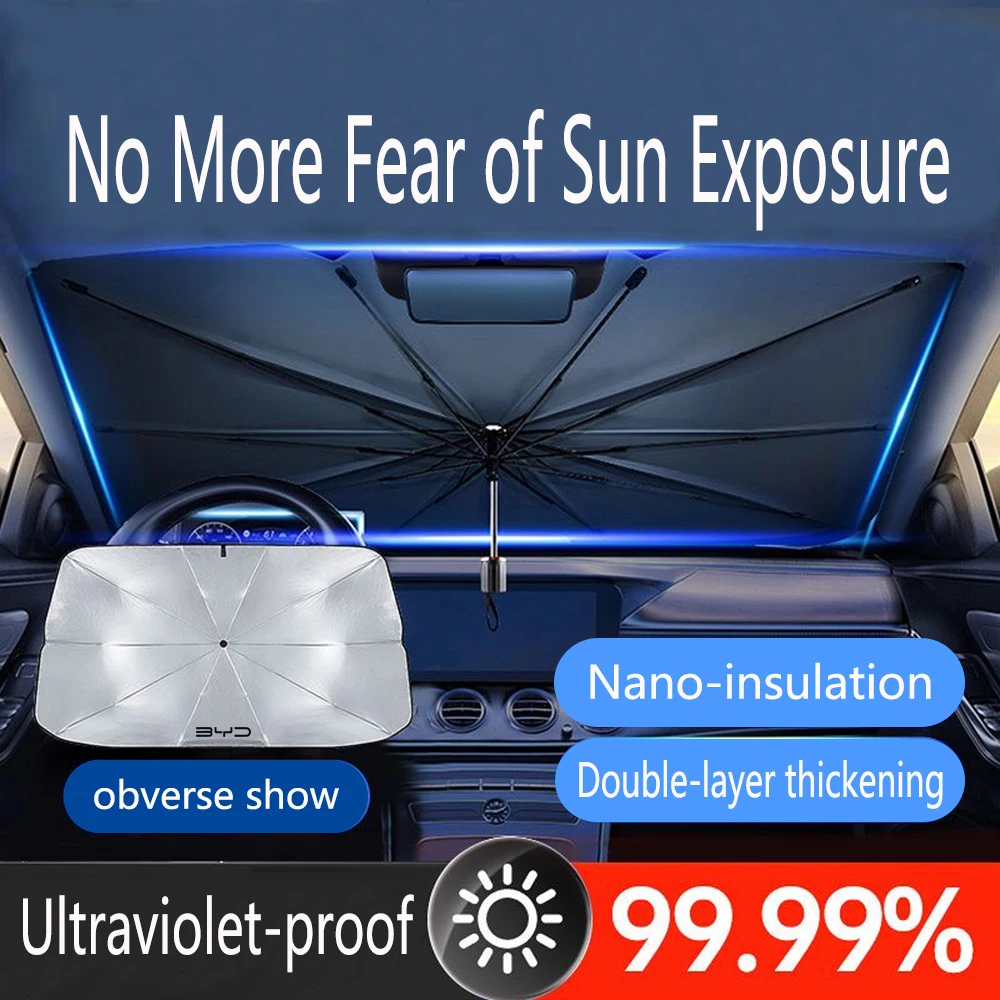 

Folding Car Sunshade Umbrella Windshield Protection for BYD Tang F3 E6 Atto 3 Yuan Plus Song Max F0 G3 I3 Ea1 Dmi 2din G6