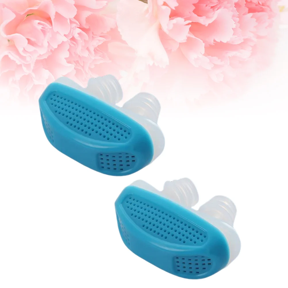 

2PCS Nose Buds Rhinobyon Breathing Apparatus Clips Sleep Stopper Ventilation Nose Purifier Blue