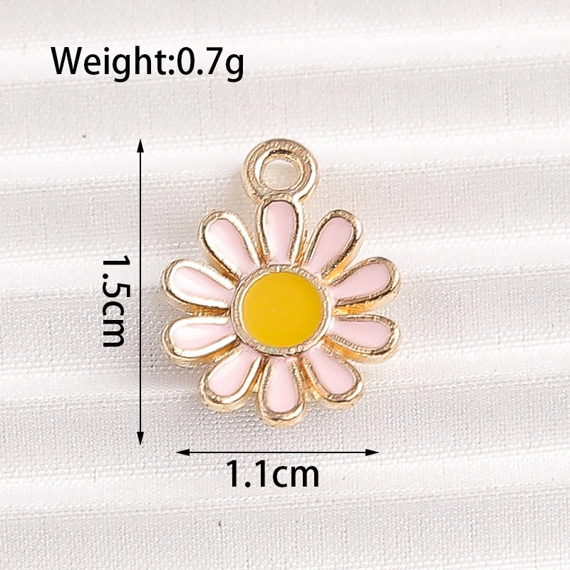 10 stücke 11x15mm niedliche bunte Emaille Blume Charms Anhänger für DIY Tropfen Ohrringe Halsketten Armbänder Schmuck machen Accessoires – Detail 1