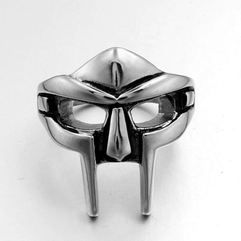 Vintage Goth Mf Doom Mask Adjustable Joint Ring For Men Gladiator Punk Egyptian Pharaoh Male Open Ring Jewelry