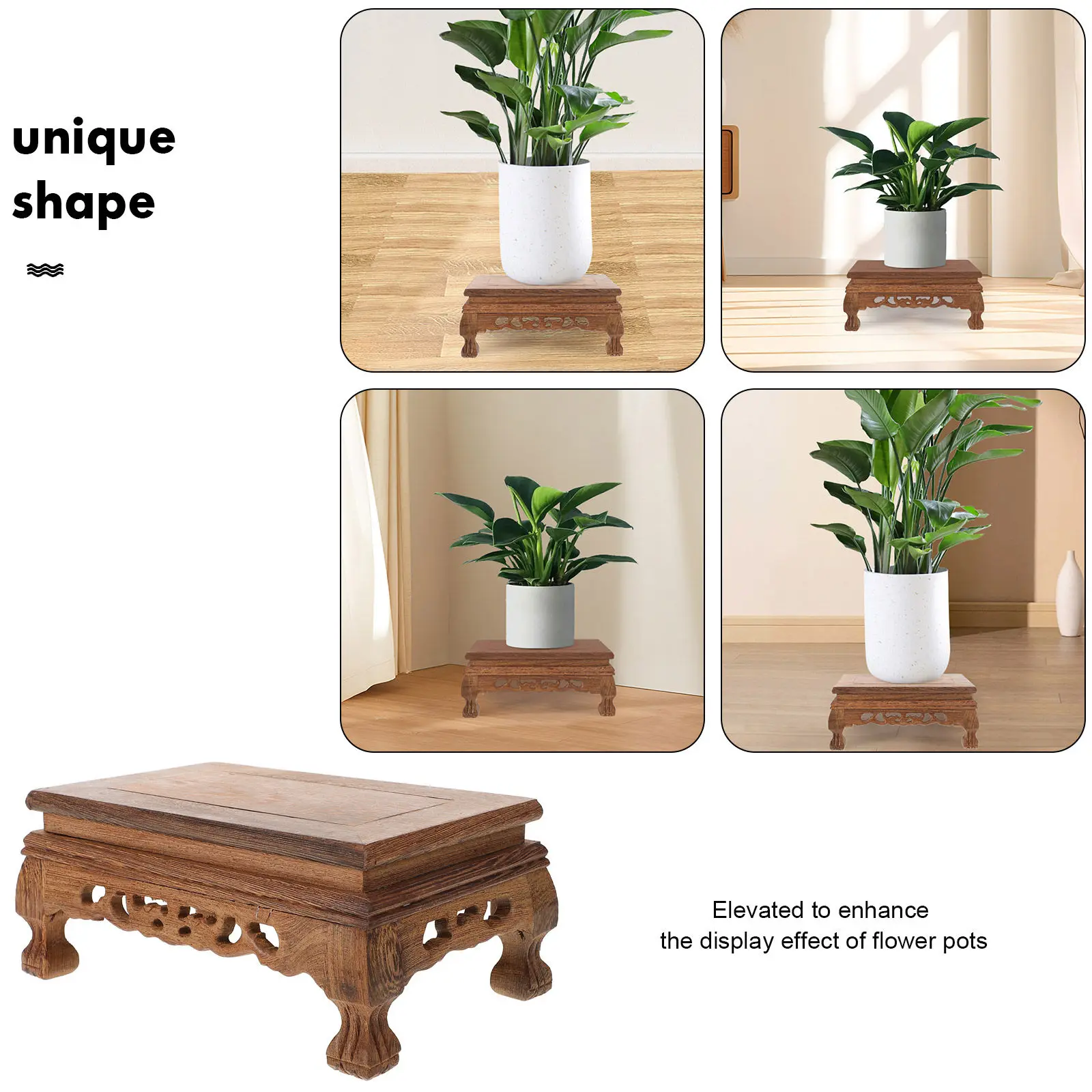 Chicken Wood Stand Wooden Plant Riser Bonsai Holder Sturdy Flower Pot Display Base Vase Display Shelf Buddha Statue Base
