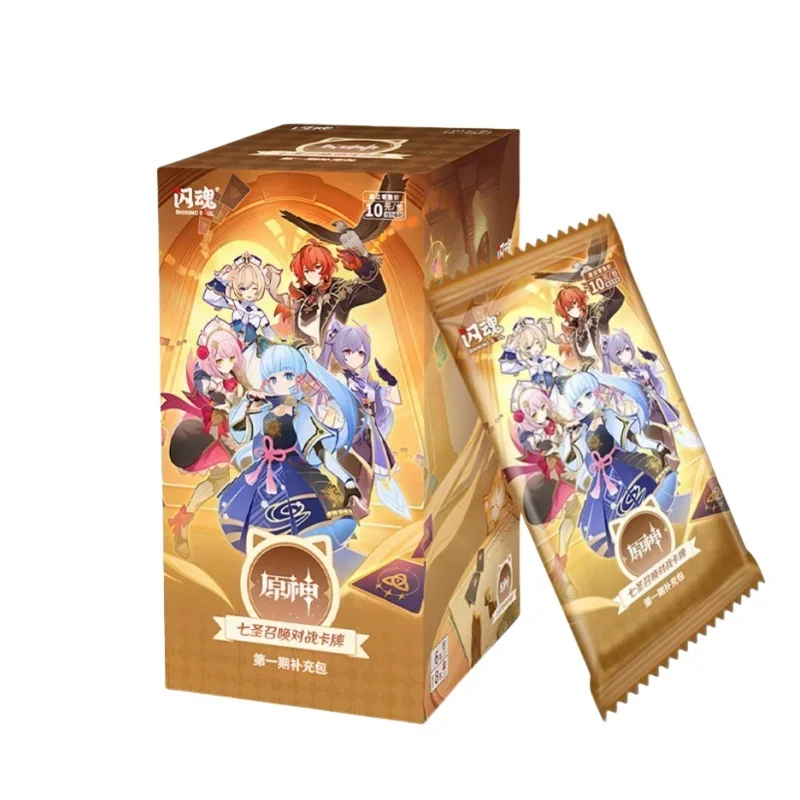 جديد Genshin Impact Series Seven Saints استدعاء بطاقات المعركة العدد 3 بطاقات قابلة للجمع أنيمي الطرفية هدية عيد