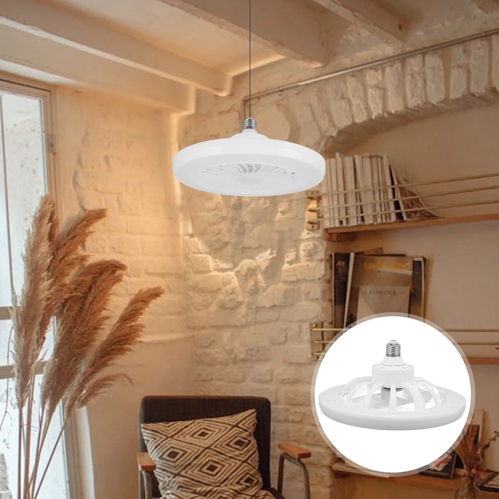 

LED Ceiling Fan Light Small Bedroom Fixture Adjustable Brightness E27 Socket Energy Efficient Stylish Design LED Fan Light
