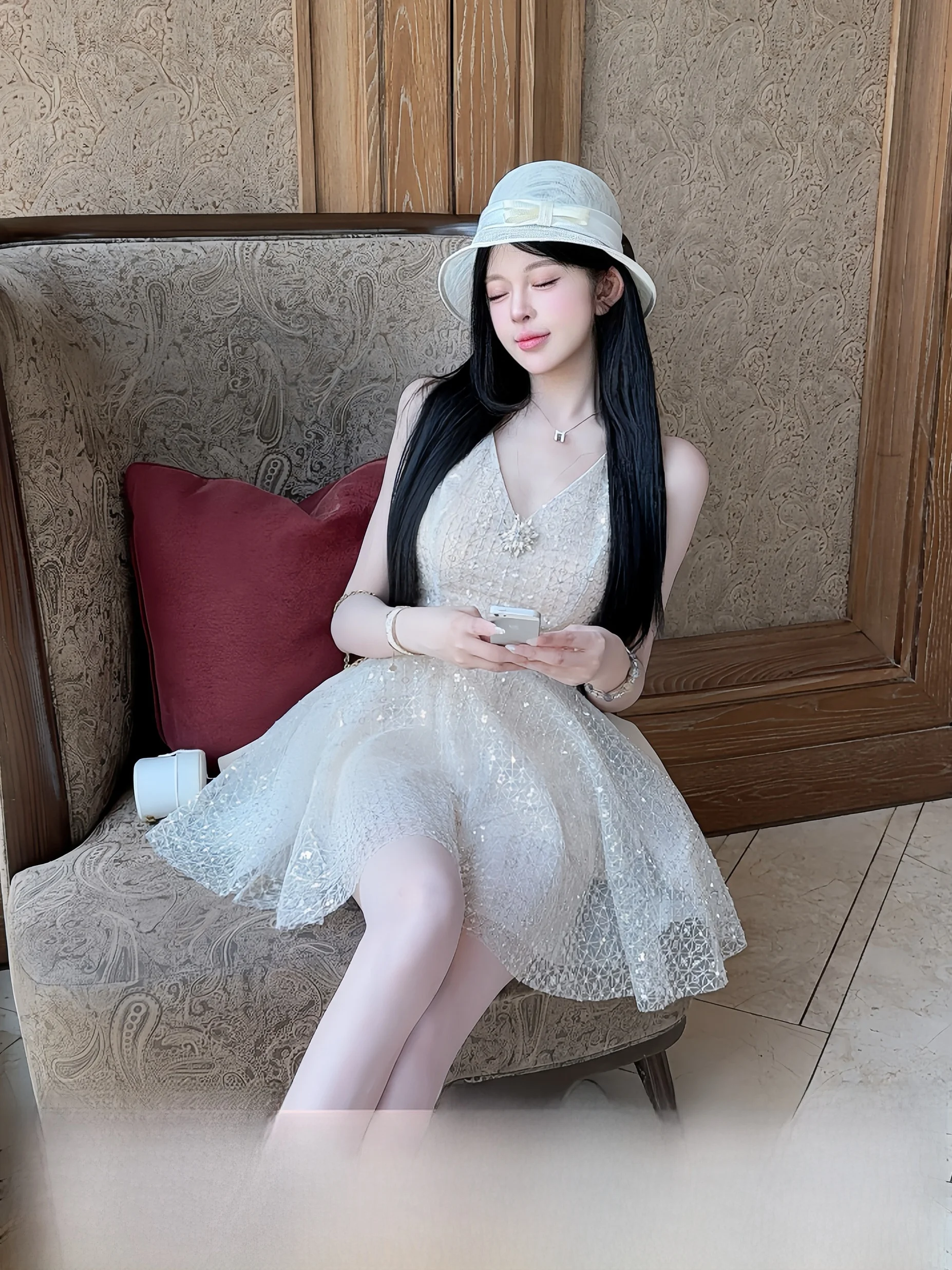 

Ele V-Ne A-Line Dr Women's Summer Spring Swallow Neline Svel Gown Formal Sensation Invisible Zipper Ba