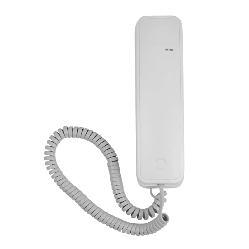 ST309 Fixed Landline Telephone Wall Phone with Pause and Redial Functions for Home and Hotel Bedroom Extension