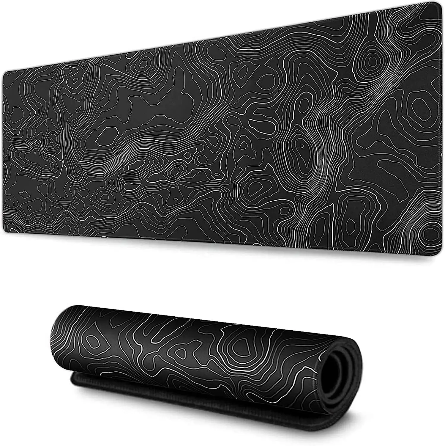 

Large Mouse Pad(31.5*11.8 inch) Extended Gaming Mouse Pad with Non-Slip Rubber Base Background Topographic Map Lines