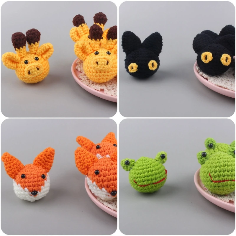 New Handmade Crochet Animal for Head Knitting Beads DIY Baby Pacifier Chain Chewable Accessories Infant Newborn Teether