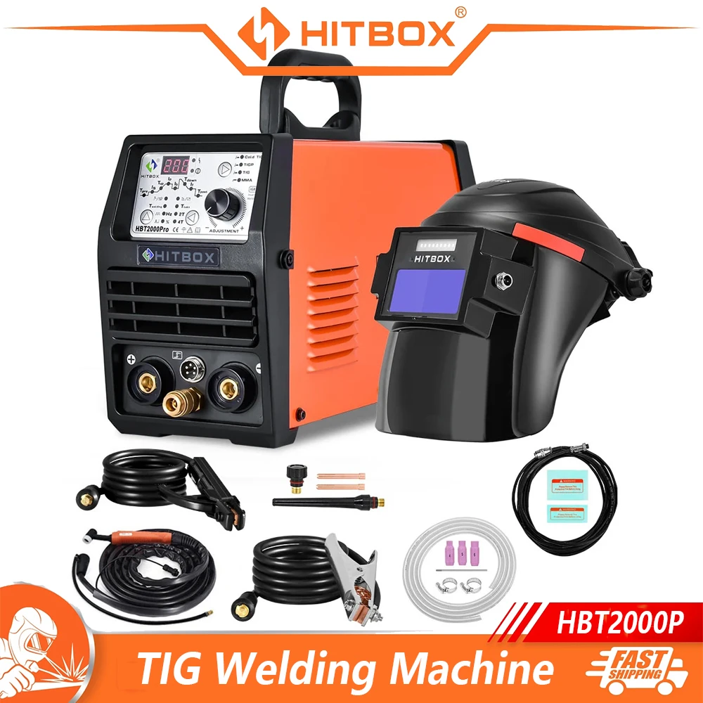 

HITBOX TIG Welding Machine HF Cold TIG MMA ARC Stick Welder With Pulse HBT2000P 200A 1-900ms IGBT Inverter 2T 4T Soldador