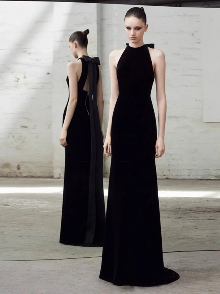 

Элегантное бархатное вечернее платье-русалка для женщин, нарядное платье для дня рождения, бала, вечеринки, с молнией, средней талией, длинная юбка