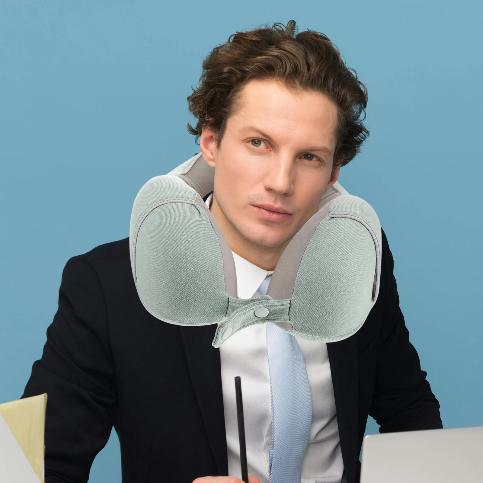 

Portable U Foam Neck Pillow Adjustable Travel Pillow for Airplanes Office Rest Neck Rest for Traveling