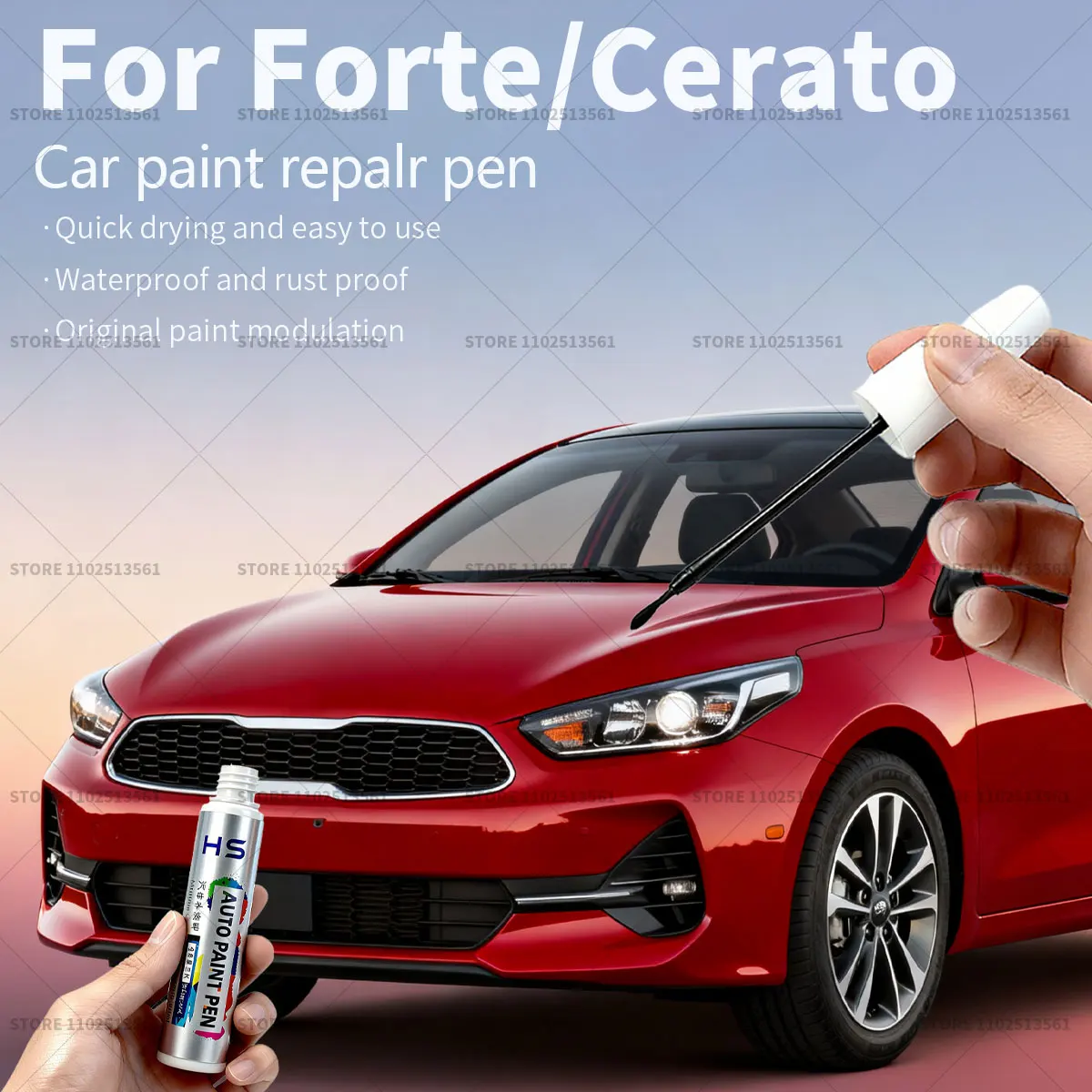 For Kia Forte/Cerato Car Paint Repair Pen Touch Up Scratch Remover DIY Auto Accessories Blue DU3 White GWP Silver C5 Black 9P