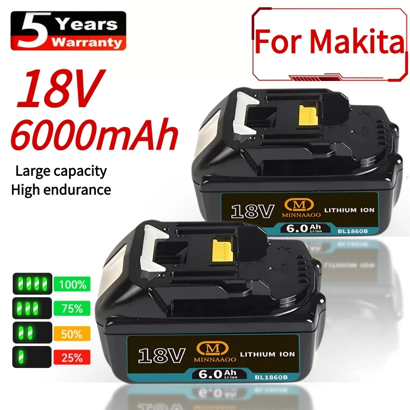 

Genuine Original For Makita 6.0Ah 18V for Battery for Makita 18V BL1830 BL1830B BL1840 BL1840B BL1850 BL1850B Power Tools