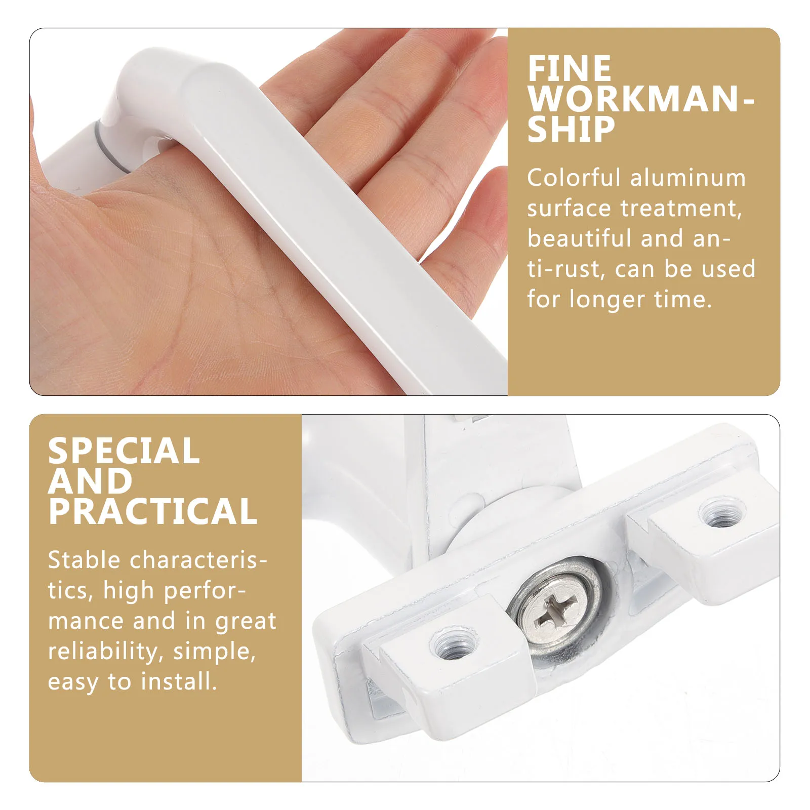 

Aluminum Window Handles Crank Turn Replacement Right Hand Casement Operator Thickened Alloy Opening Tool White Color