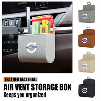For Volvo Rdesign AWD C70 S40 S70 S80 V40 V50 V60 V70 XC40 XC70 Car Hanging Storage Box Universal Air Vent Leather Organizer Bag