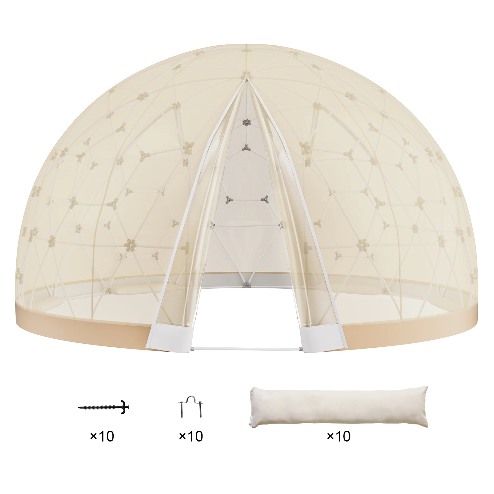 VEVOR Dome Bubble Tent 9.5FT Double Cover Outdoor House Shelter Garden Igloo Waterproof Weather Pod for Camping/Dining Backyard