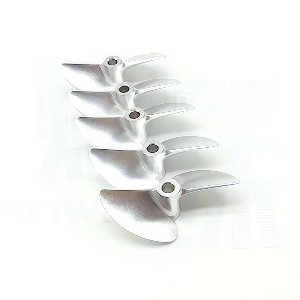 Competition-Grade CNC 2-Blade Aluminum Propeller (CW CCW) - 4.76mm Bayonet Metal Boat Prop for Brushless Electric Boats