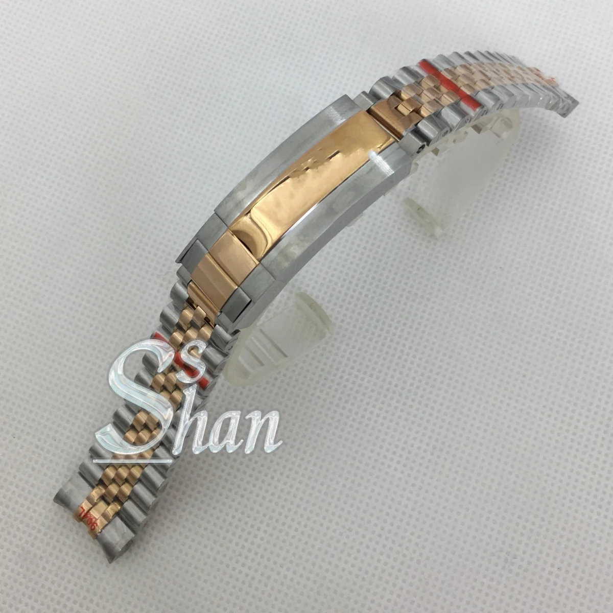 20mm bracelet silver rose gold black solid stainless steel strap brushed and polished bracelet folding clasp sliding lock