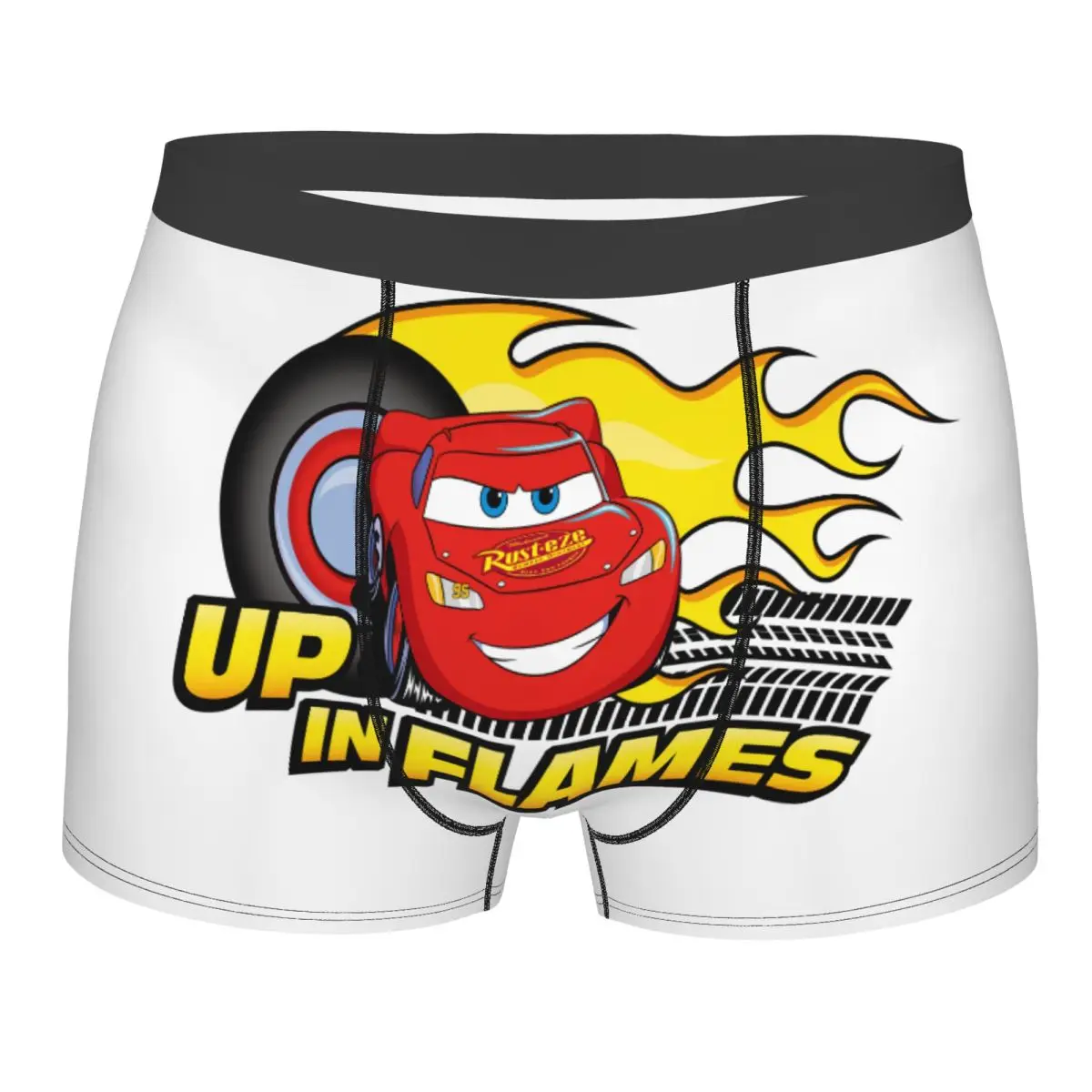 

Male Sexy Cars Cartoon Lightning Mcqueen Underwear Boxer Briefs Men Stretch Shorts Underpants