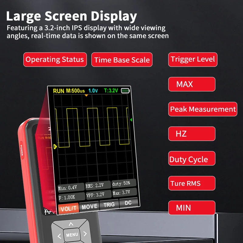 

ZOYI 2-in-1 Digital Oscilloscope Multimeter 5MHz 48MSps Laboratory Oscilloscope Electrical Repair Oscilloscope