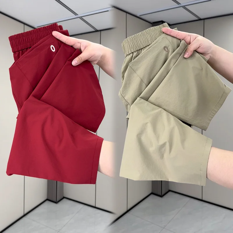 New 2025 Quick Drying Casual Pants Women Summer Slim Straight Leg Pants Thin Style Haren Pants Ladies Casual Trouser Female