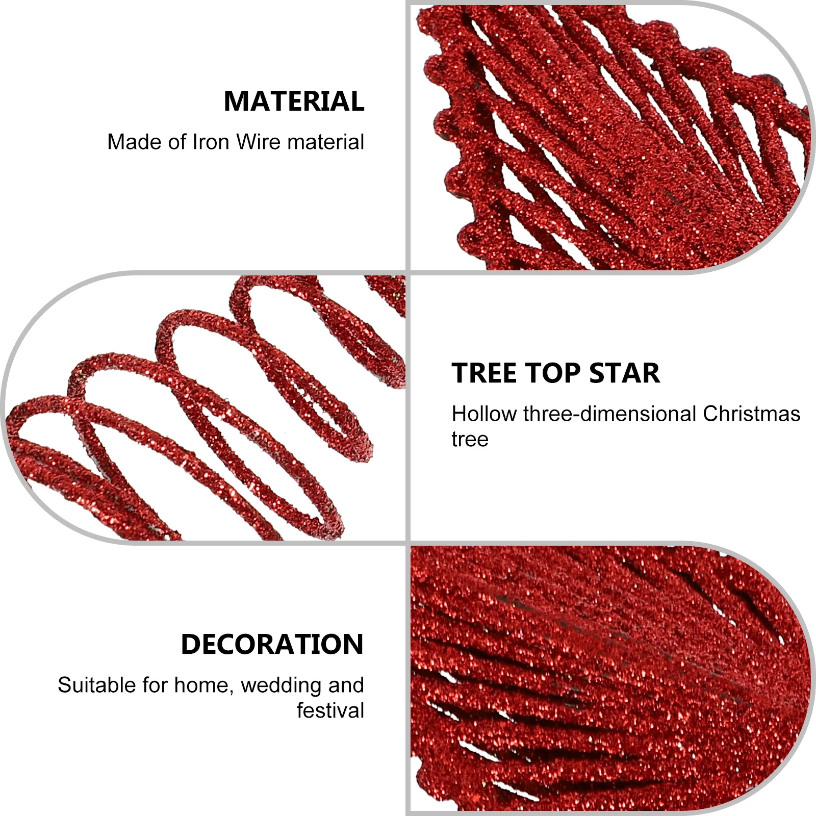 

1Pcs Christmas Tree Top Pentagram Decoration Small Exquisite Xmas Tree Star Ornament Festival Xmas Adornment Pentagram Adornment