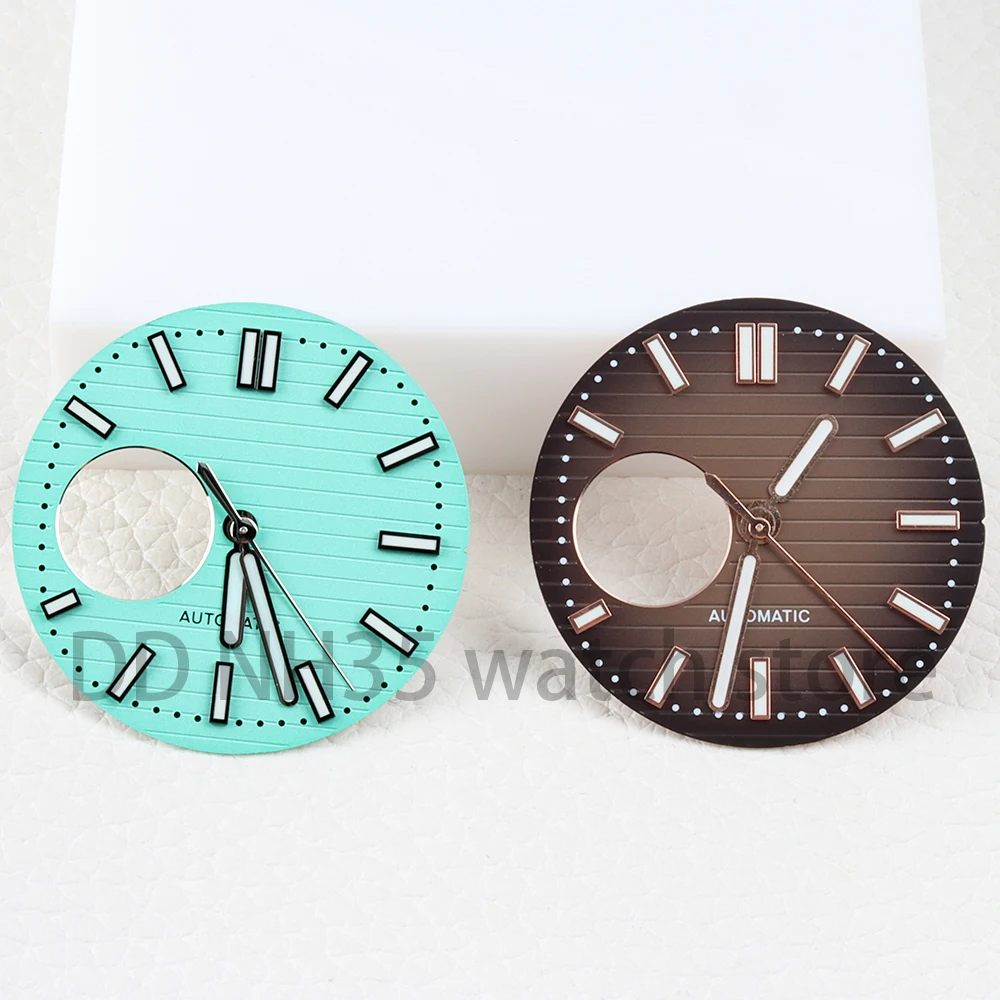 

29.8mm Watch Dial Face NH38 Hollow Dial Hands for Nautilus NH35 NH36 NH38 Movement Green Luminous Watch Relacement Accessories