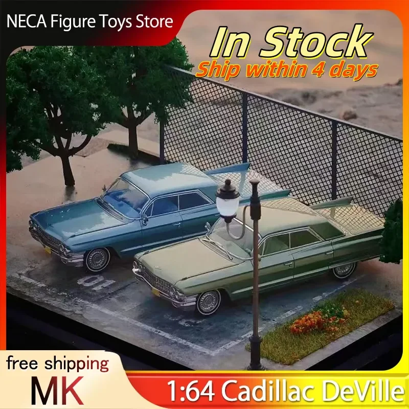 

Новый MK 1:64 1962 Cadillac Sedan DeVille, ограниченная серия, 666 единиц, коллективный пронумерованный сертификат, кожаная игрушка-основа