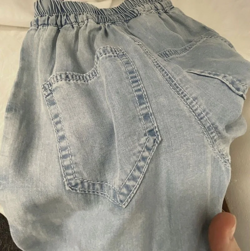 Mode Baby Mädchen Jungen Seide Jean Hose Sommer Infant Kleinkind Kind Denim Hose Hohe Taille Lose Hose Baby Kleidung 1-10Y