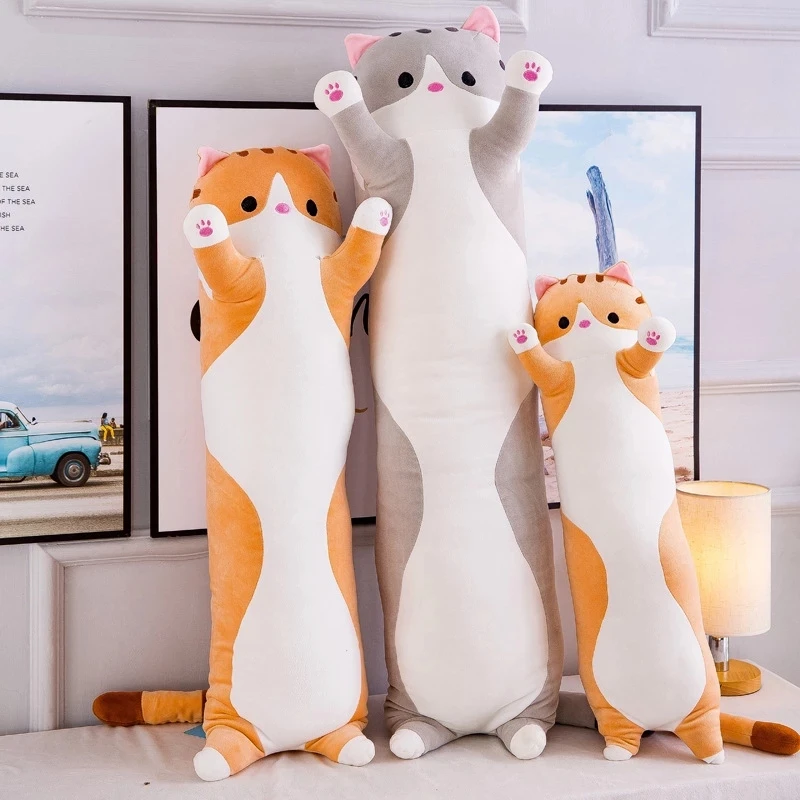 

50/70/90/110/130cm Cute Soft Long Cat Pillow Stuffed Plush Toys Office Nap Pillow Home Comfort Cushion Decor Gift Doll Child