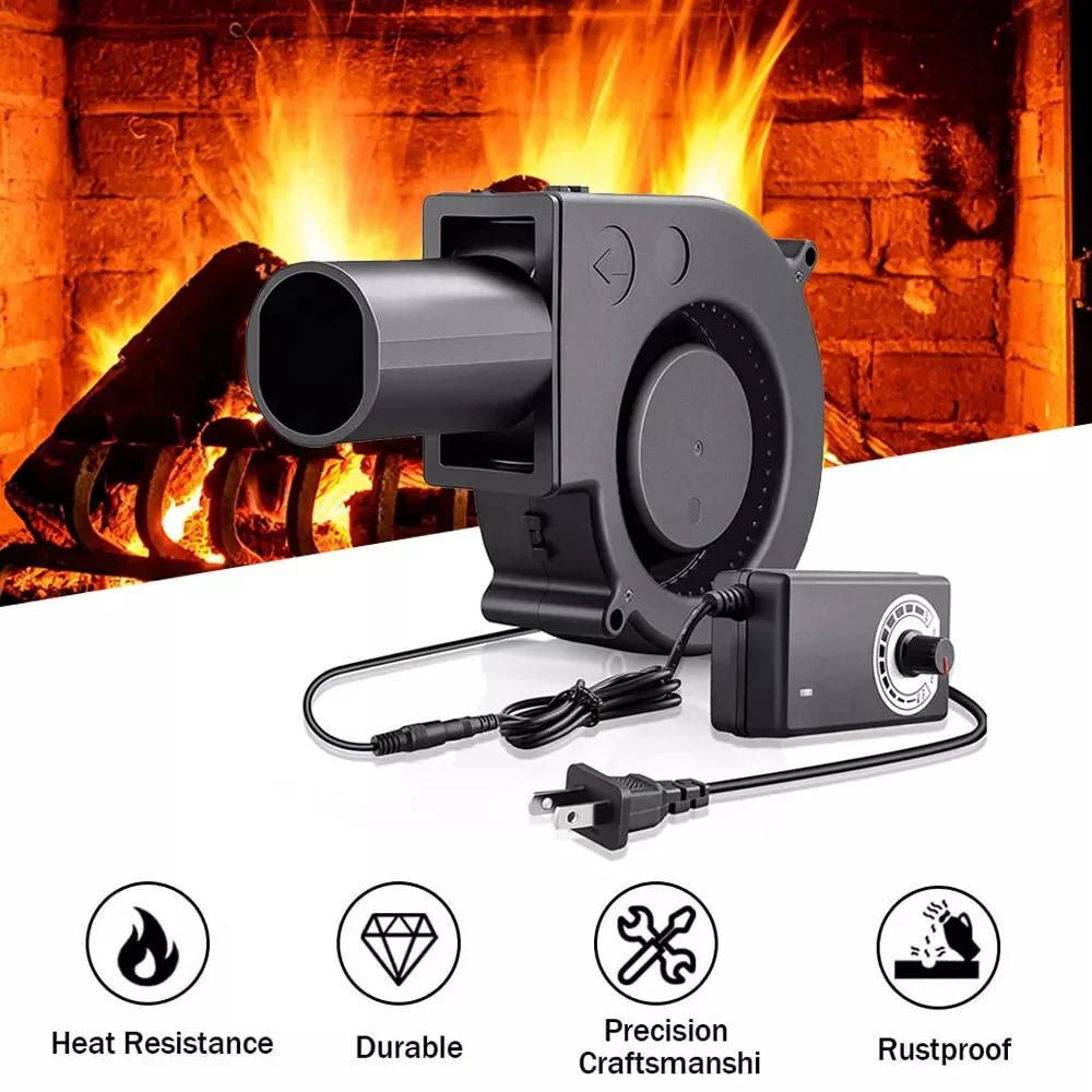 12V BBQ Blower 15W Air Blower Smelting Metal Fan with Variable Speed Controller Barbecue Fan for Camping Stove Cooking Fans