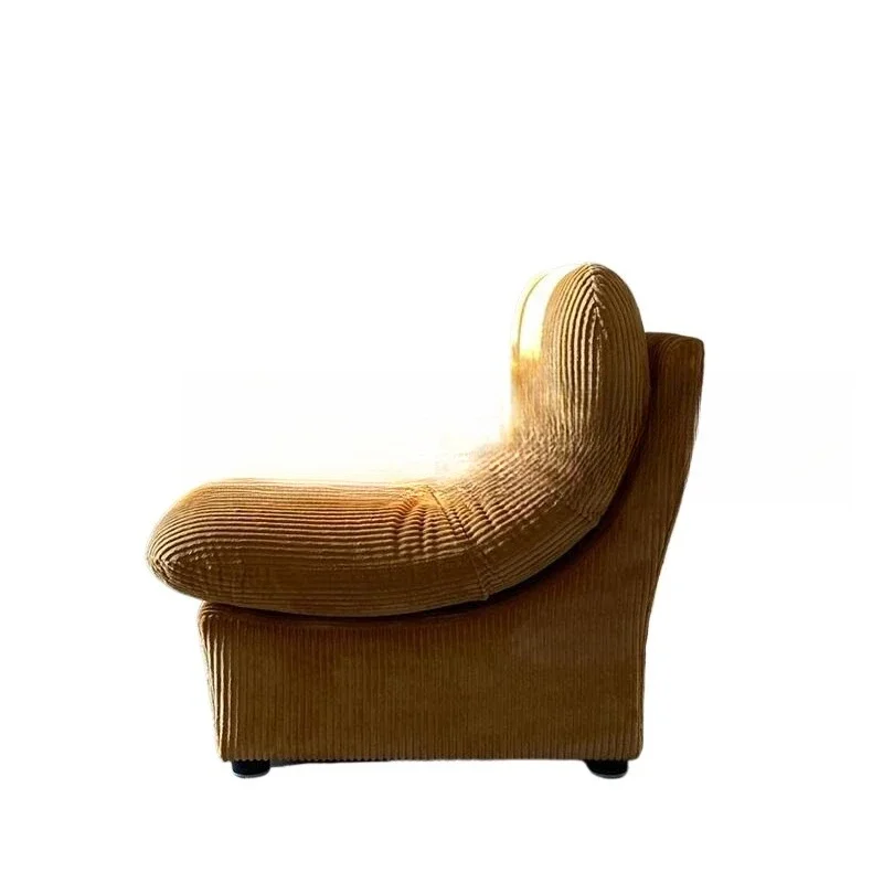 

Nordic simple light luxury cream style, living room corduroy, fabric sofa, homestay leisure chair