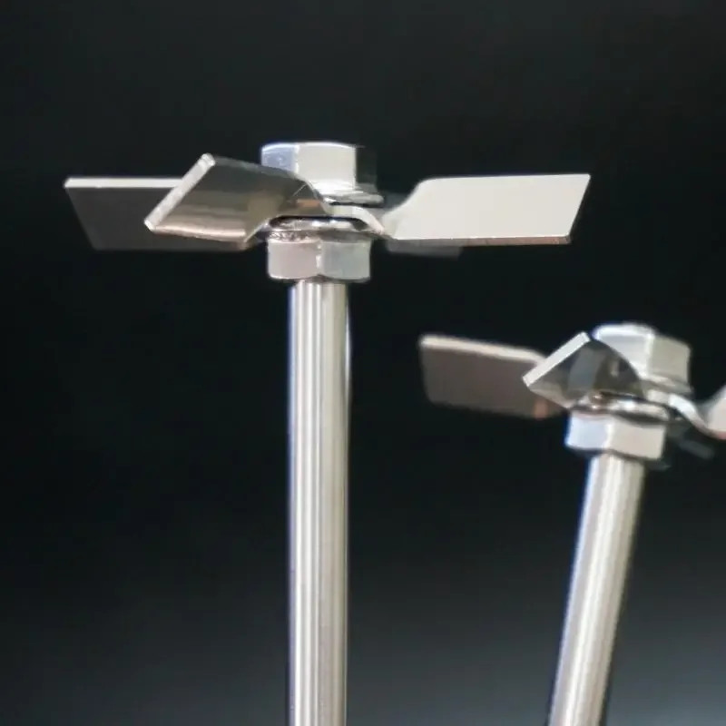 

1 комплект 40–120 мм 45 ° Лопатка для перемешивания с тремя листами/перекрестными листами из нержавеющей стали для лабораторного оборудования миксера