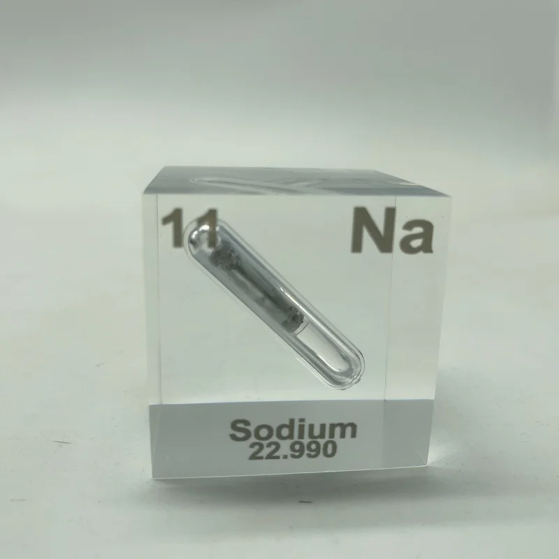 

11 Na Sodium Sample Cube Acrylic Real Periodic Table With Elements Embedded Science Gifts and Scientist Collections