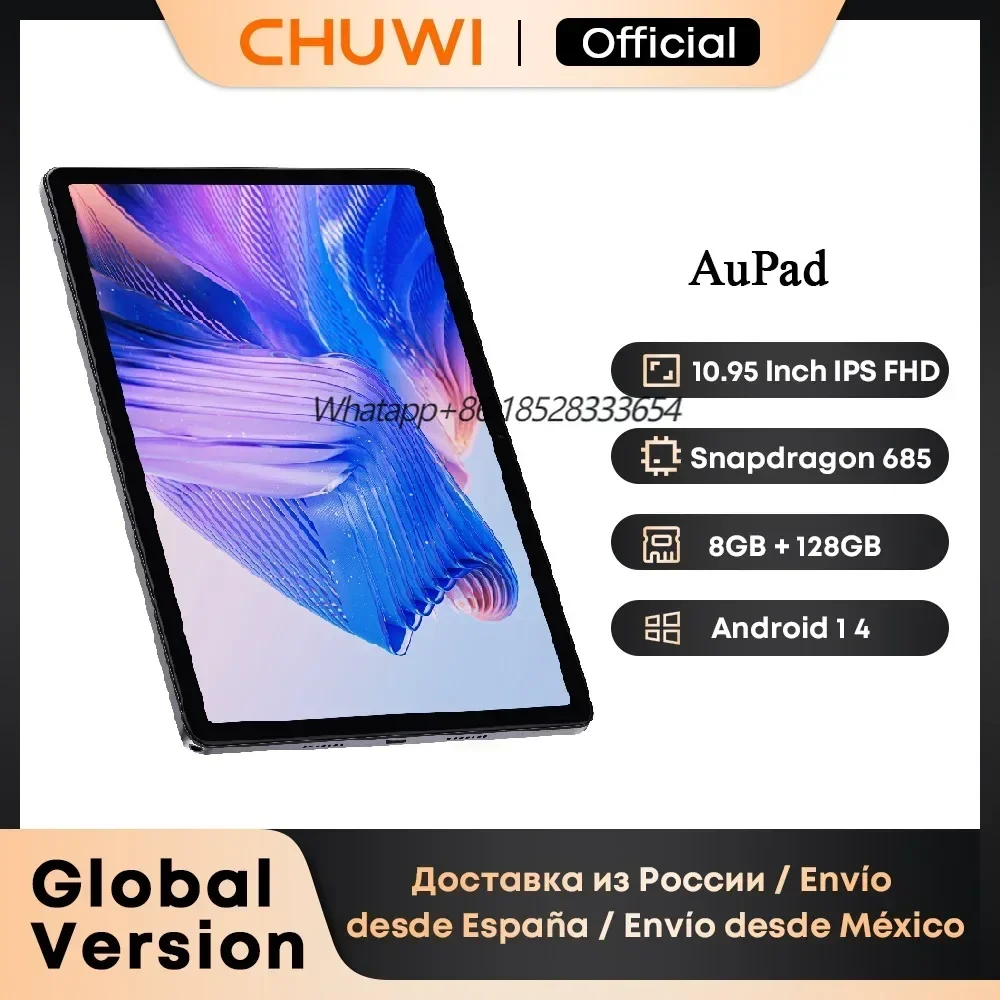 CHUWI AuPad Tablet Snapdragon 685 Octa-core 10.95inch FHD Screen 8GB DDR4 128GB ROM 4G LTE GPS Android 14 Tablets PC Widevine L1