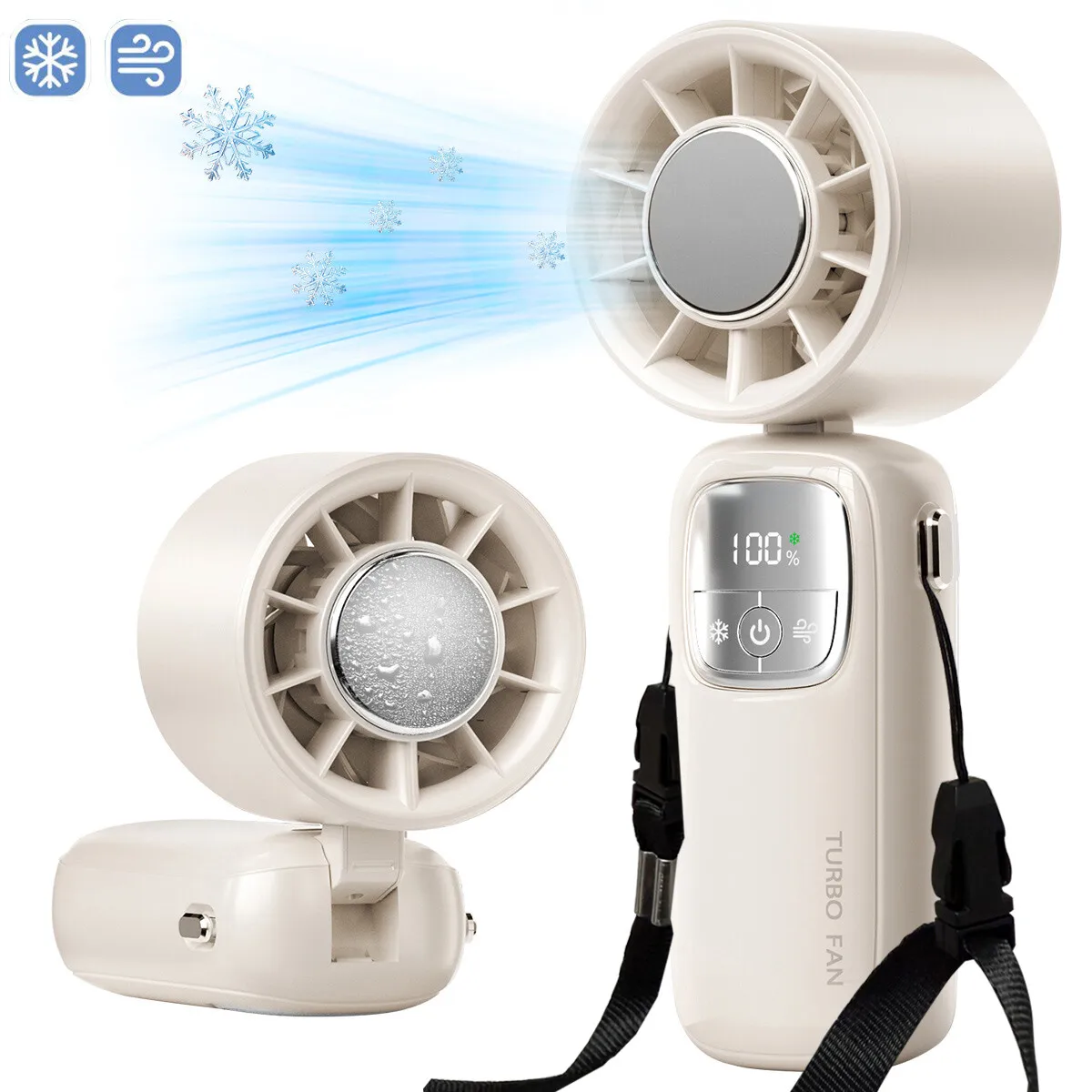 

Портативный USB-вентилятор с полупроводниковым охлаждением и цифровым дисплеем, складной, высокоскоростной, для улицы