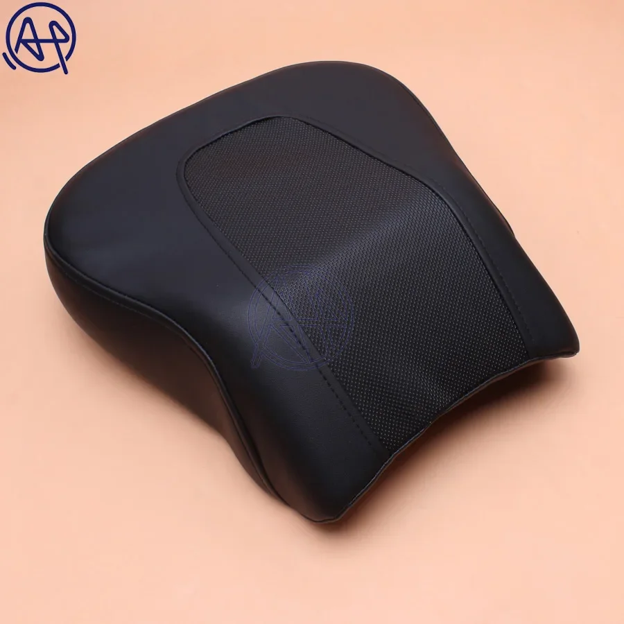 For Harley Softail Fat Boy FLSTF 2008-2014 Motorcycle Black PU Leather Rear Passenger Seat Cushions Pillion