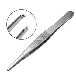 1 Piece  Stainless Steel Tweezers with Straight Serrated Tip Daily Garden Tool All-purpose Plier 12.5cm