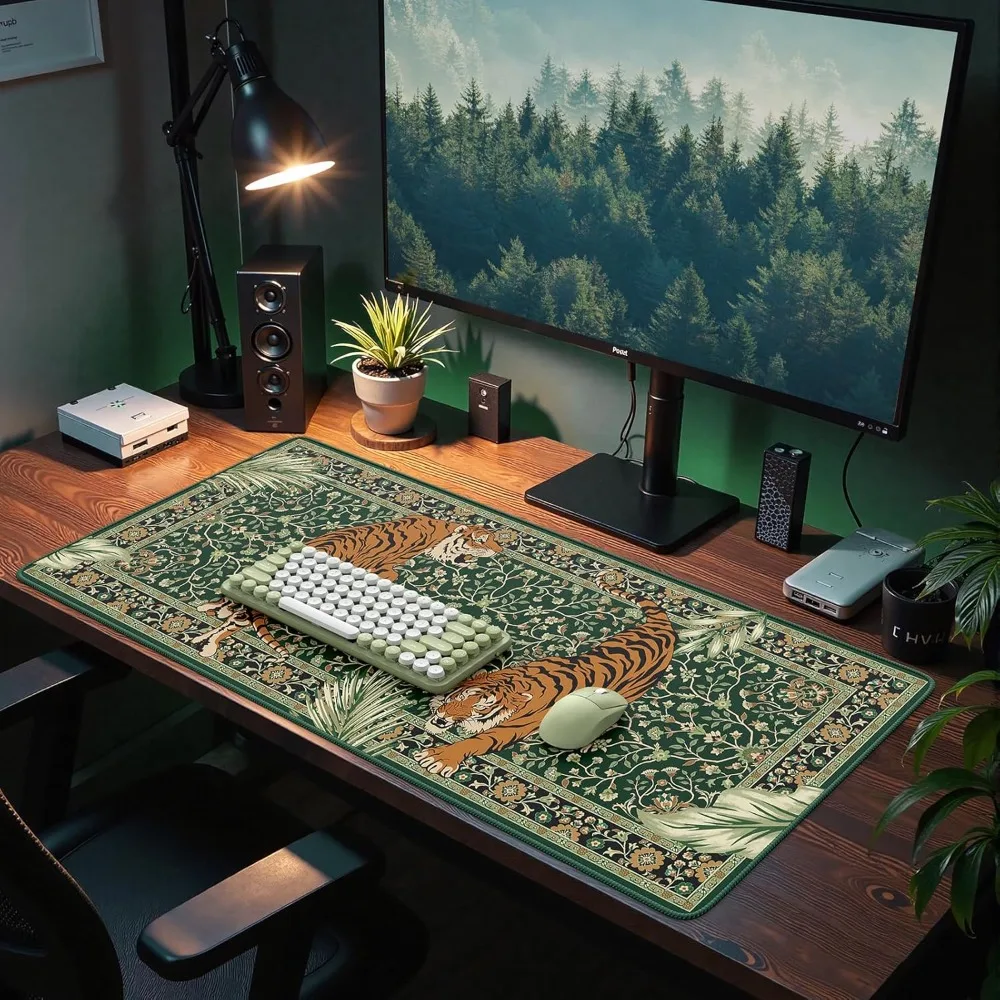 

Jungle Tiger Mouse Pad Large Classic Persian patterns Table Mats New Rubber Anti-slip Gaming Keyboard Mousepads Long Desk Pads