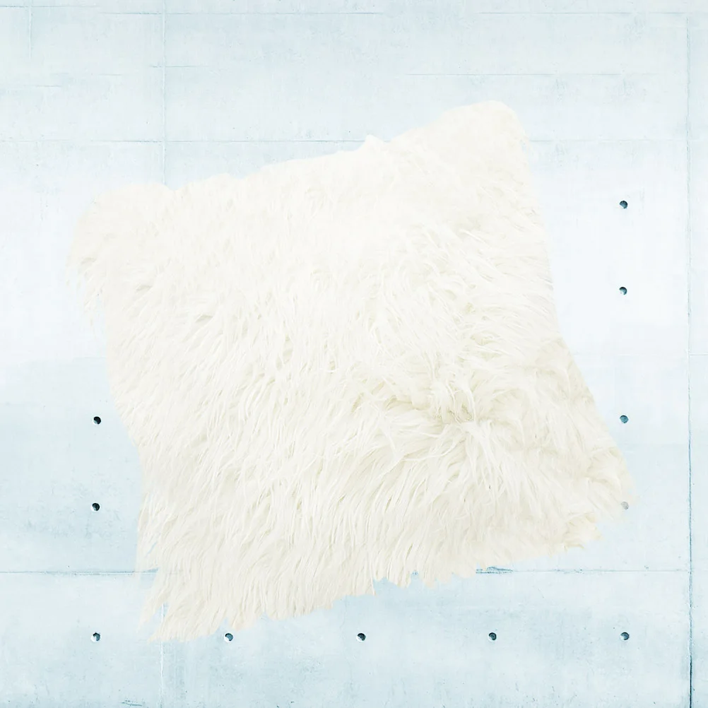 

1Pcs Wool Cushion Cover 45x45cm Comfortable Warm Pillowcase Perfect for Home Throw Pillow Cover White Without Pillow Core