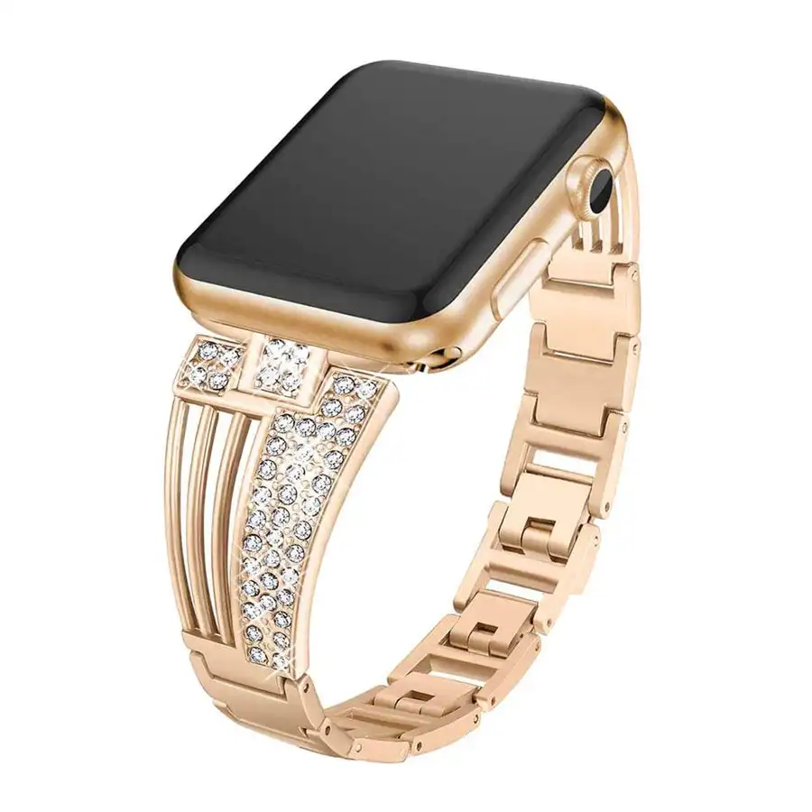 Correa de diamante para Apple Watch, banda de cristal de lujo para iwatch Series 8, 7, 6, SE, 5, 3, Ultra, 40mm, 41mm, 38mm, 44mm, 42mm, 45mm, 49mm