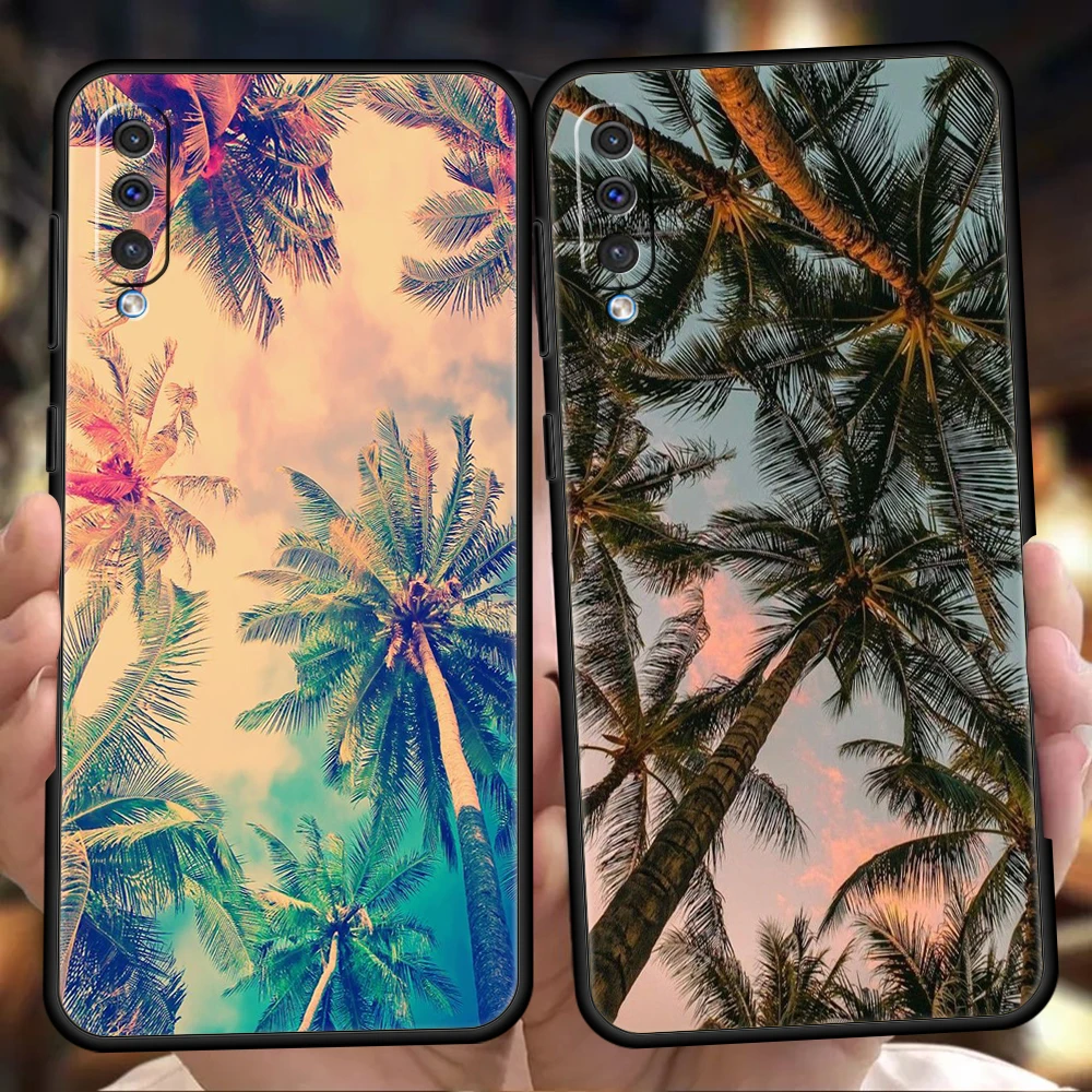 Coconut Palm Pattern Phone Case for Samsung Galaxy A24 A13 A53 A73 A33 A22 A12 A02 A03 A05 A70 A50 A10 A20 Silicone Cover Shell