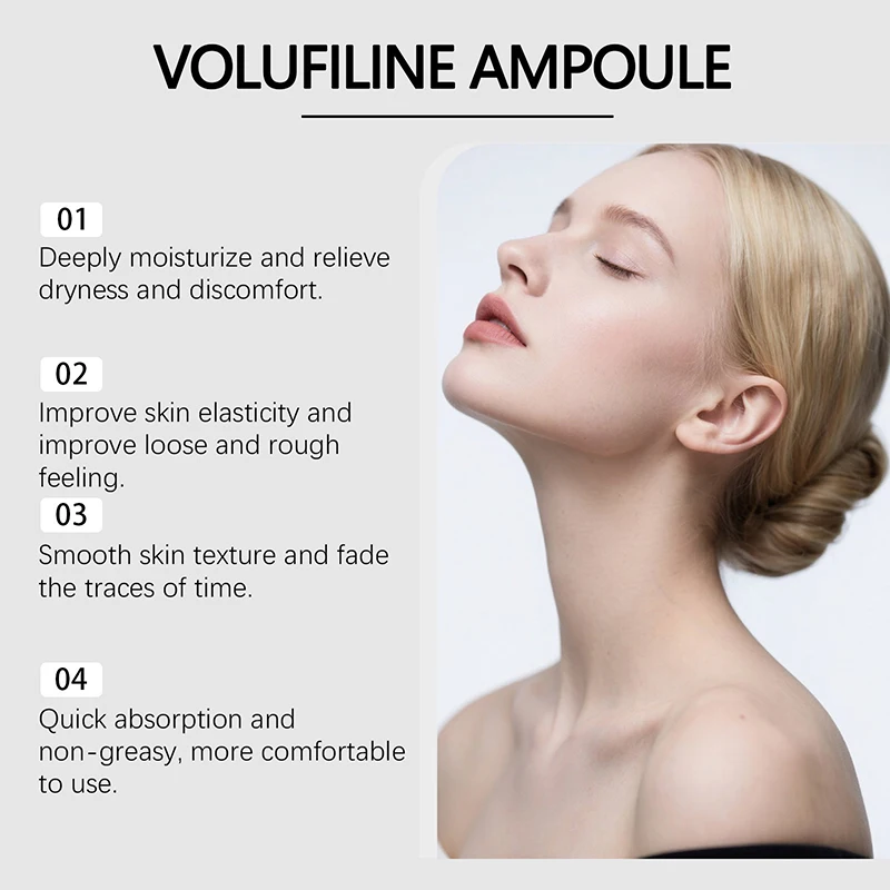Volufiline 100% Ampullen-Serum 10ml Feuchtigkeitsspendendes, Hautstraffendes und -festigendes Serum Erfrischend Nicht-klebrig Tägliche Hautpflege – Detail 16