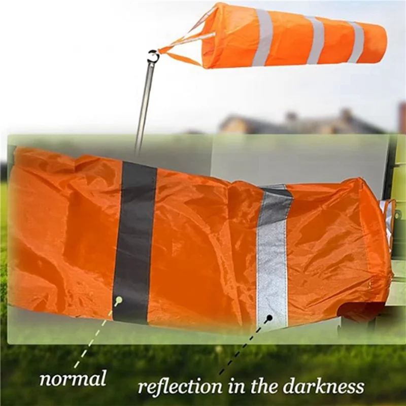 Airport Windsocks Orange Waterproof Windsock Reflective Wind Bag 60Cm Easy To Use