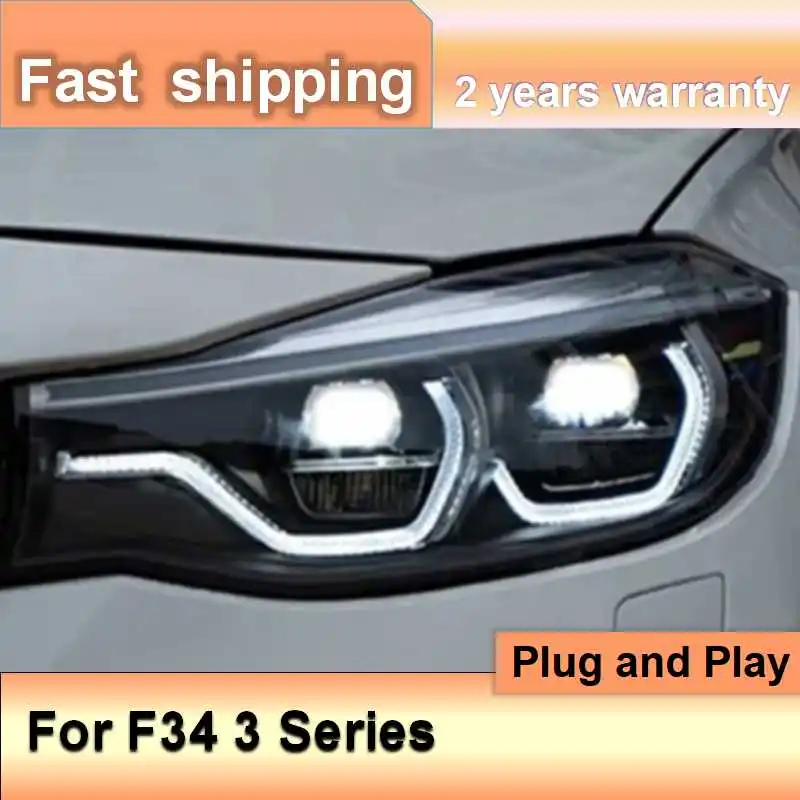 Car Accessories for BMW F34 Headlamp 3 Series Headlights GT 3GTDRL Turn Signal High Beam Projector Lens