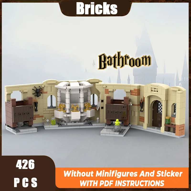 หอพักสํานักงาน Modular Castle - House Kitchen Library Model Building Blocks MOC Room of Requirement Architecture Collection Toys