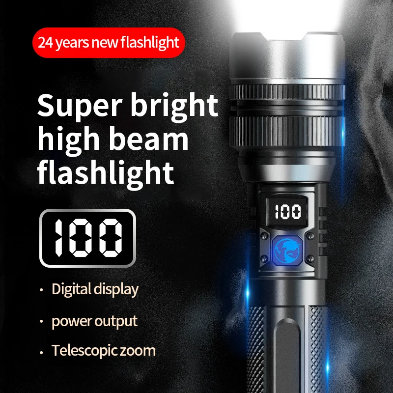 

Перезаряжаемый фонарик поддерживает USB Type-C, сверхяркий фонарик с высоким люменом, 3 режима освещения для кемпинга