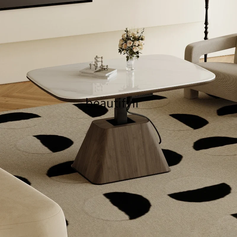 X Italian Minimalist Microlite Intelligent Electric Lifting Coffee Table Dual-Use Floor High-End Tea Table